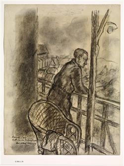 Portrait de Maurice Ravel au balcon du Belvédère | Moreau, Luc Albert