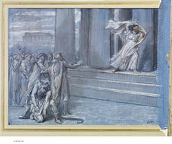 Scène d'Oedipe Roi de Sophocle : "Et je te vois, ô lumière des cieux, pour la dernière fois !" | Mazerolle, Alexis-Joseph